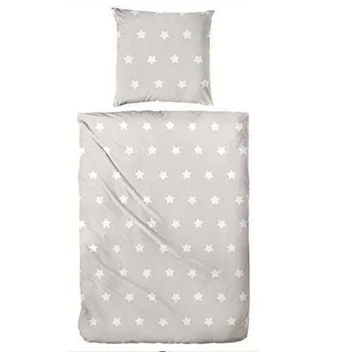 Hahn Feinbiber Bettwäsche Sterne Muster Beige