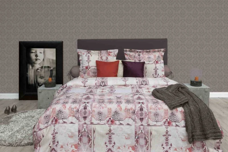 HnL Satin Bettwäsche Tory Ornamente Rose