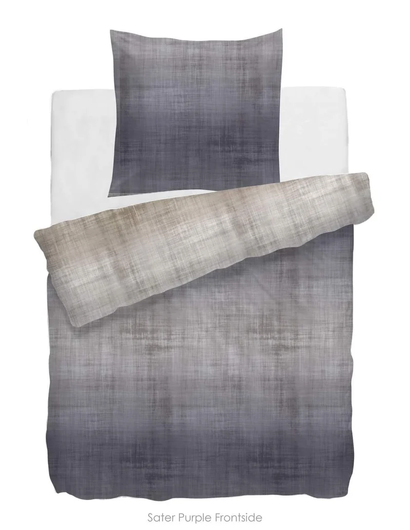 HnL Velvet Touch Satin Bettwäsche Gestreift Violett Blau Sater
