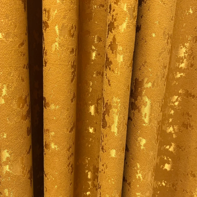 Deko Vorhang mit eleganter Textur Oberfläche Gelb – mit Kräuselband (1 Stück)