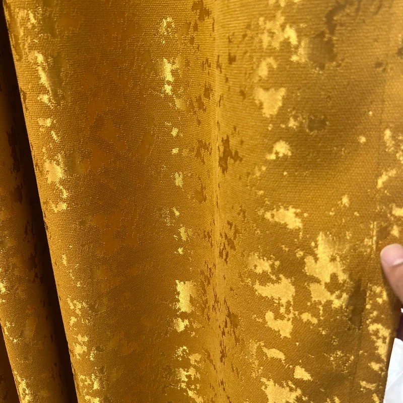 Deko Vorhang mit eleganter Textur Oberfläche Gelb – mit Kräuselband (1 Stück)