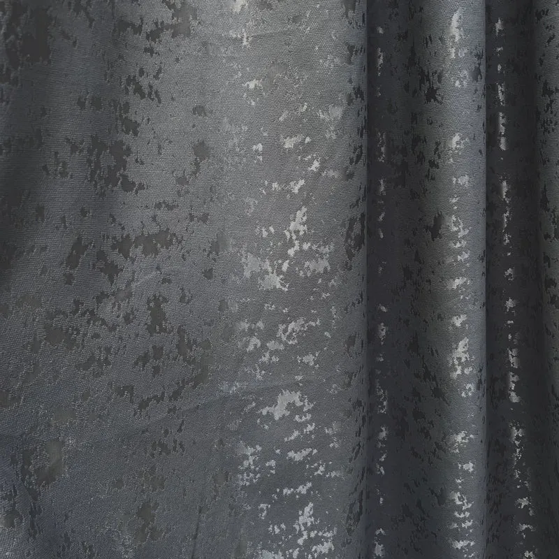 Deko Vorhang mit eleganter Textur Oberfläche Dunkelgrau – mit Kräuselband (1 Stück)