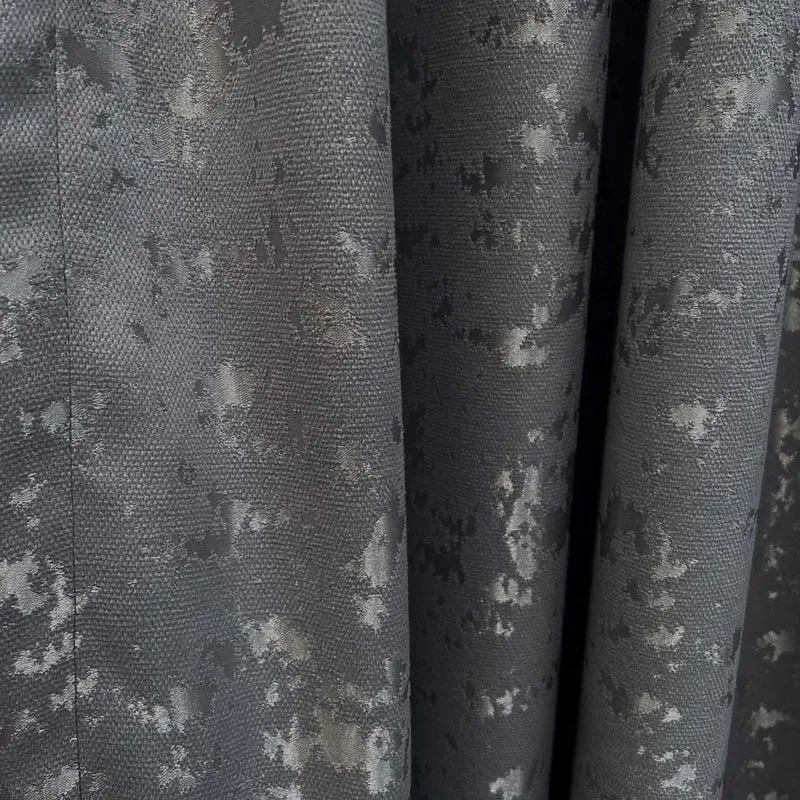 Deko Vorhang mit eleganter Textur Oberfläche Dunkelgrau – mit Kräuselband (1 Stück)