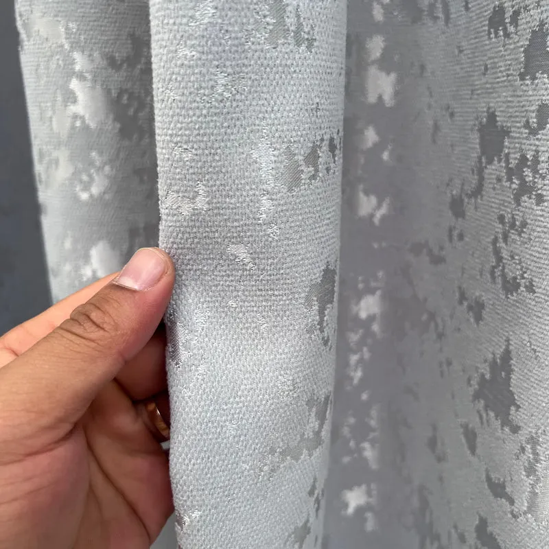 Deko Vorhang mit eleganter Textur Oberfläche Hellgrau – mit Kräuselband (1 Stück)