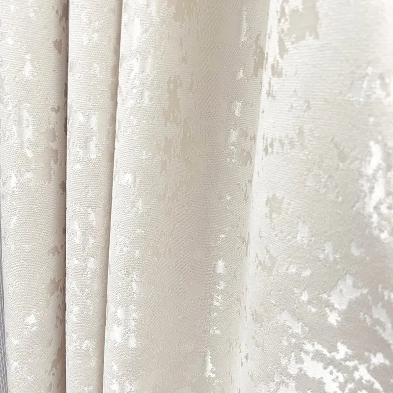 Deko Vorhang mit eleganter Textur Oberfläche Elfenbein – mit Kräuselband (1 Stück)
