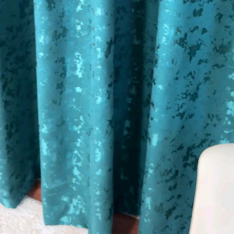 Deko Vorhang mit eleganter Textur Oberfläche Türkis – mit Kräuselband (1 Stück)