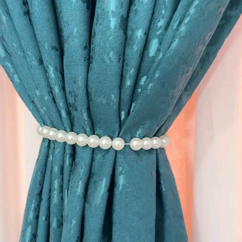Deko Vorhang mit eleganter Textur Oberfläche Türkis – mit Kräuselband (1 Stück)