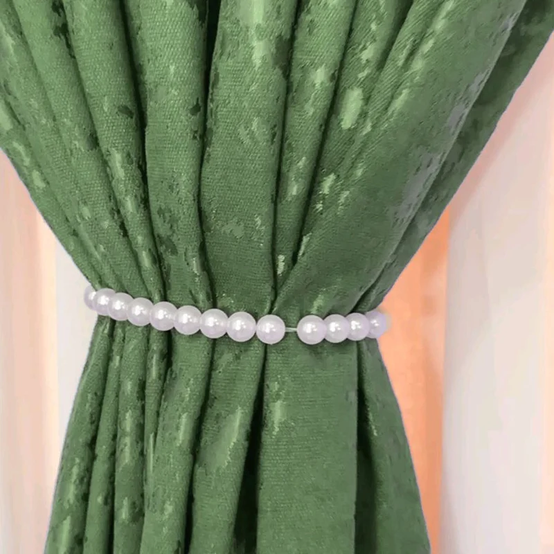 Deko Vorhang mit eleganter Textur Oberfläche Grün – mit Kräuselband (1 Stück)