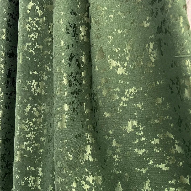 Deko Vorhang mit eleganter Textur Oberfläche Grün – mit Kräuselband (1 Stück)