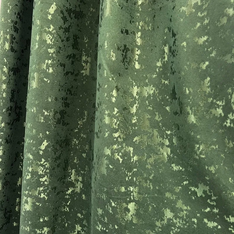 Deko Vorhang mit eleganter Textur Oberfläche Grün – mit Kräuselband (1 Stück)