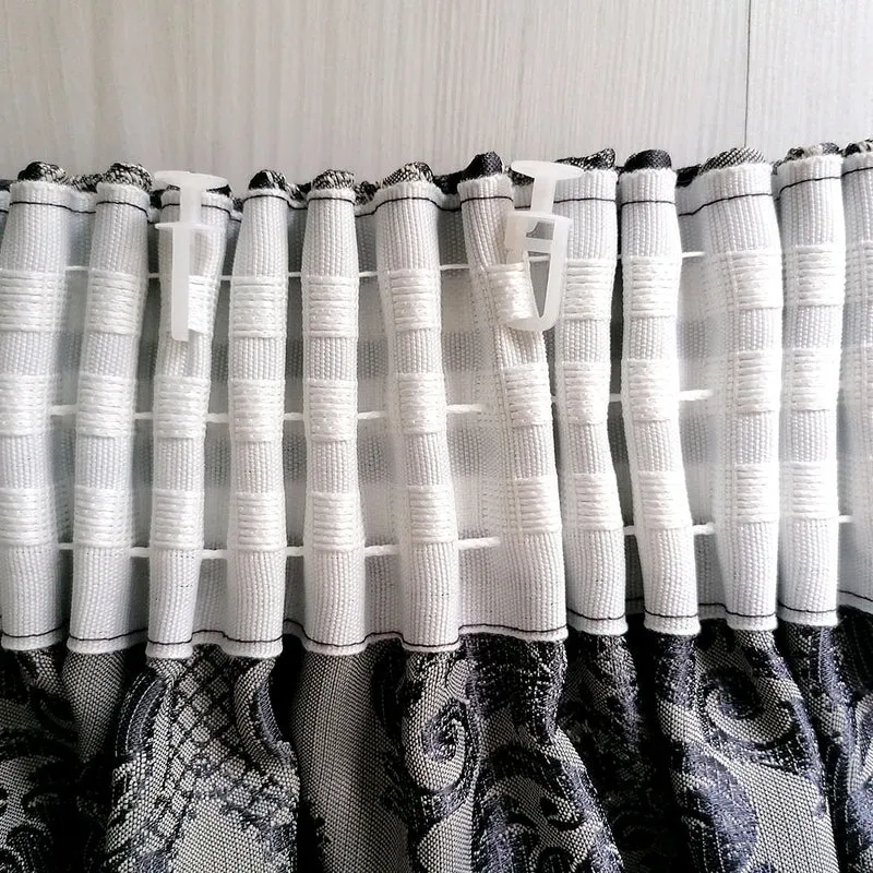 Vorhang Satingewebe Eleganz Muster blickdicht Grau – mit Kräuselband (1 Stück)