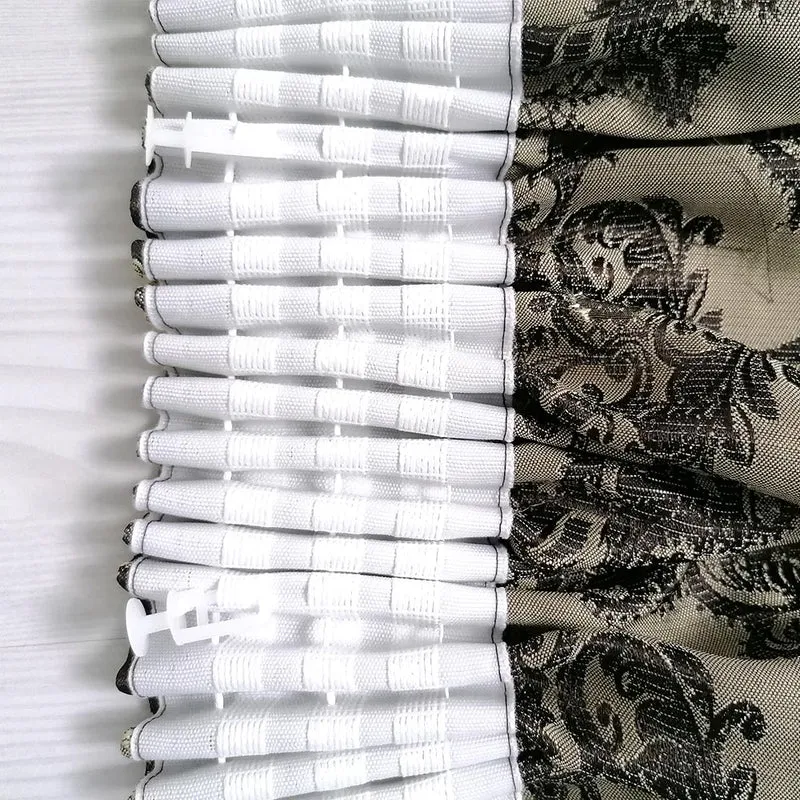 Vorhang Satingewebe Eleganz Muster blickdicht Braun – mit Kräuselband (1 Stück)