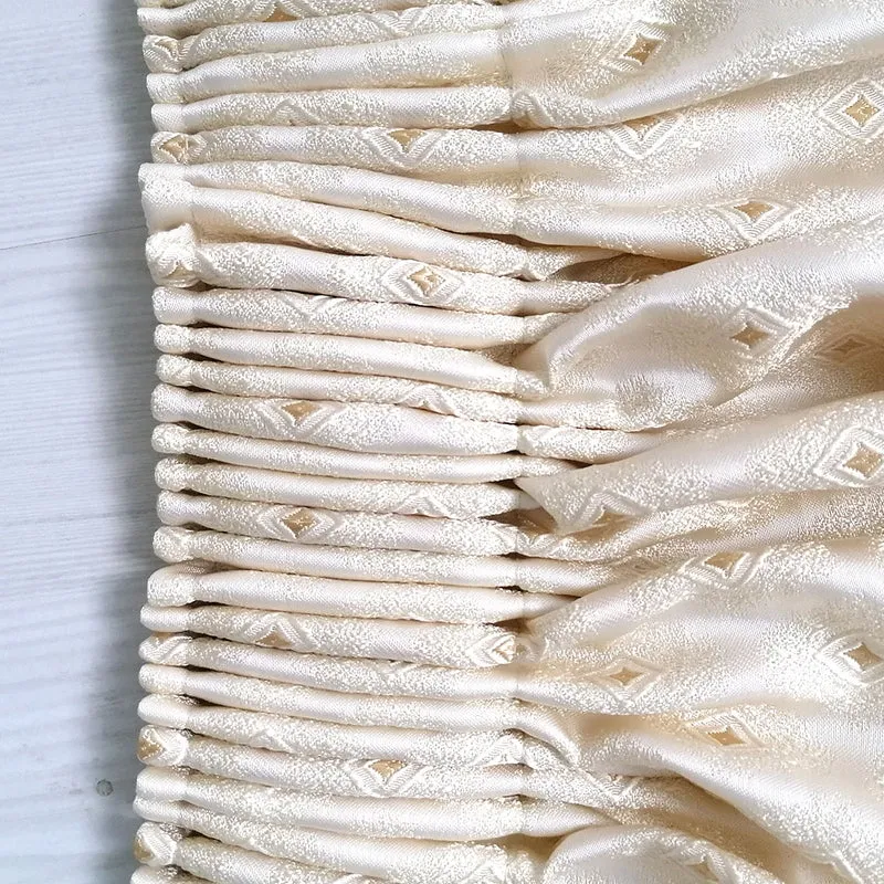 Edel Vorhang mit grafischem/geometrischem Creme – mit Kräuselband (1 Stück)