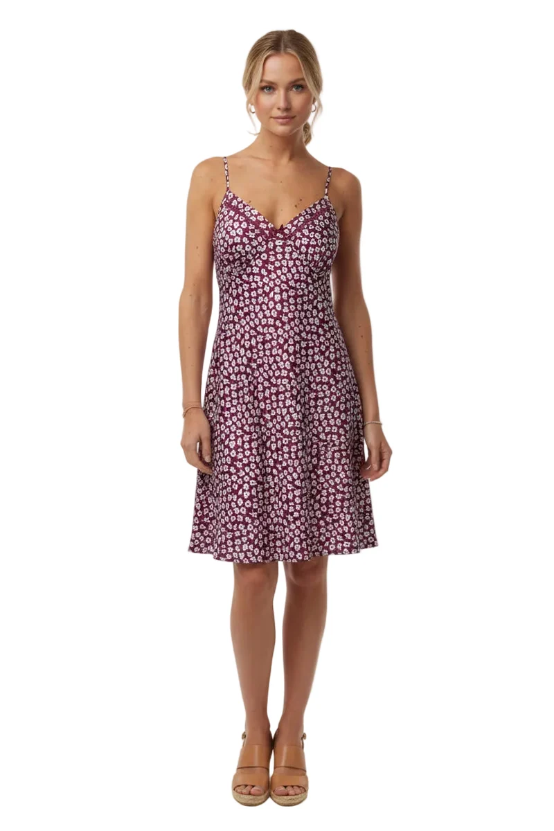Satin-Hemdchen für Damen, Größen 8 bis 20, mit Petit-Fleur-Muster und Zierborte