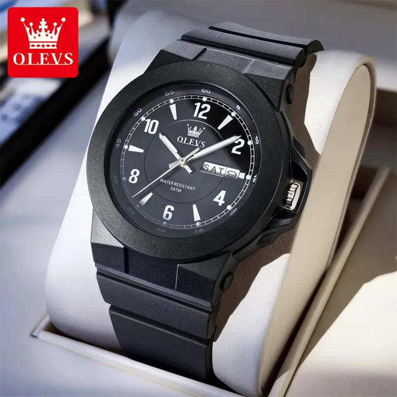 OLEVS Quarz-Sportuhr – Digitale Herrenuhr von Simplicity mit wasserdichtem Silikonarmband und hochfestem Glas
