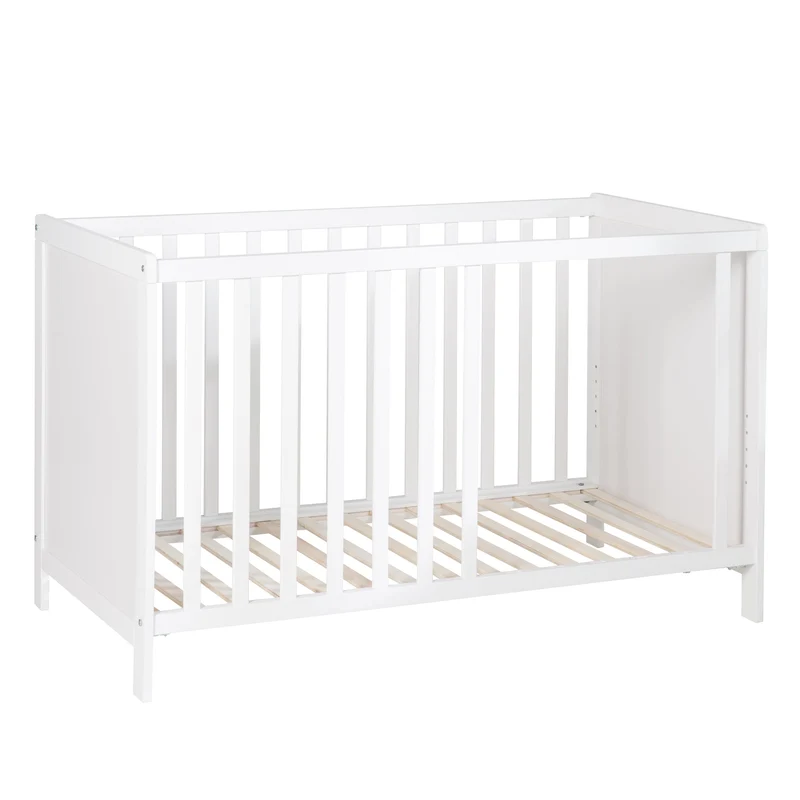Mulitfunktionsbett Sterne grau mit Beistellfunktion, inkl. Ausstattung, höhenverstellbar, Liegefläche 60x120 cm, weiß