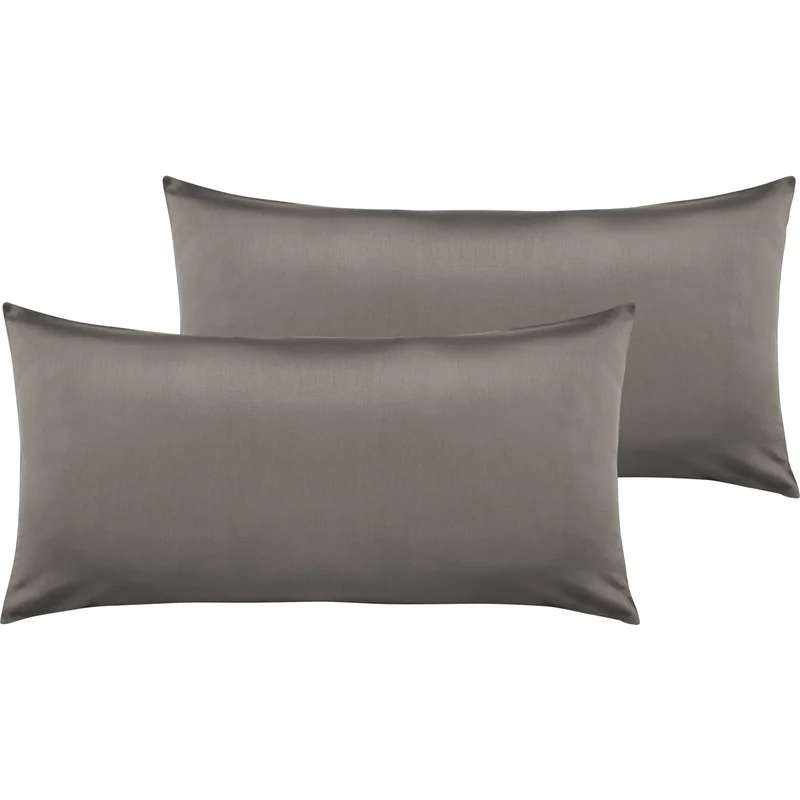 Satin Kopfkissen - Pure Label - Taupe - 2er Set 40x80cm
