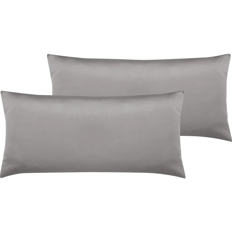 Satin Kopfkissen - Pure Label - Hellgrau - 2er Set 40x80cm