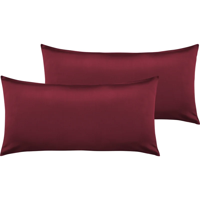 Satin Kopfkissen - Pure Label - Aurora Rot - 2er Set 40x80cm