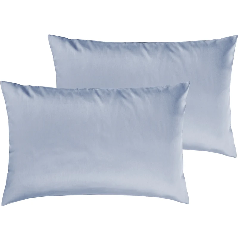 Satin Kopfkissen - Pure Label - Ice Blau - 2er Set 40x60cm