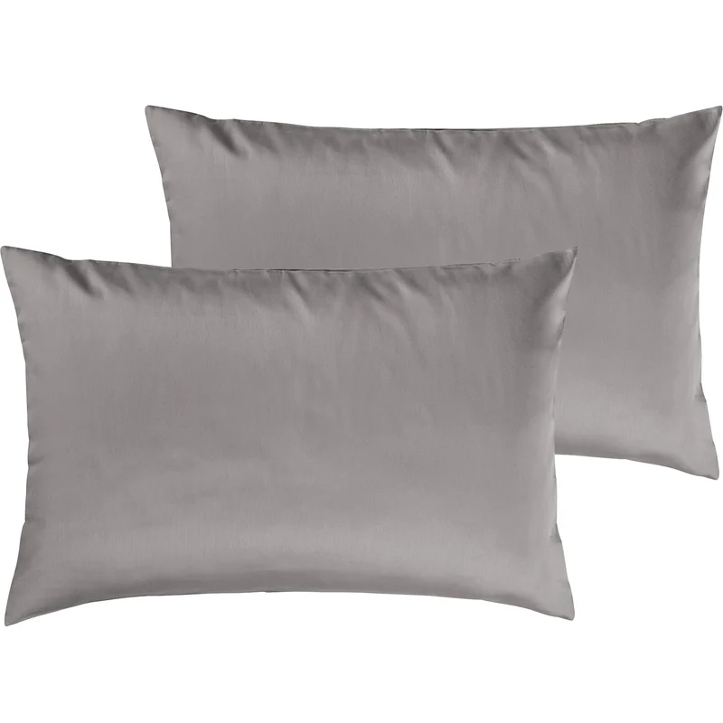 Satin Kopfkissen - Pure Label - Hellgrau - 2er Set 40x60cm