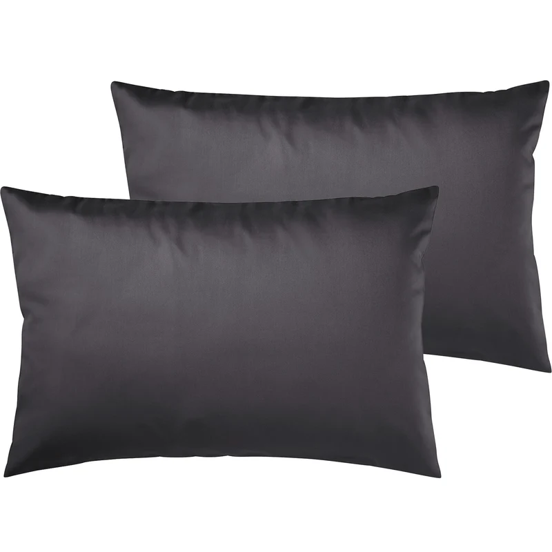 Satin Kopfkissen - Pure Label - Anthrazit - 2er Set 40x60cm