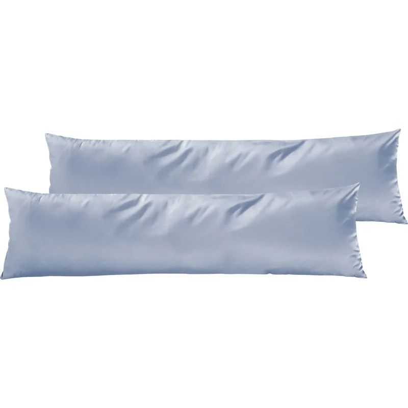 Satin Kopfkissen - Pure Label - Ice Blau - 2er Set 40x145cm