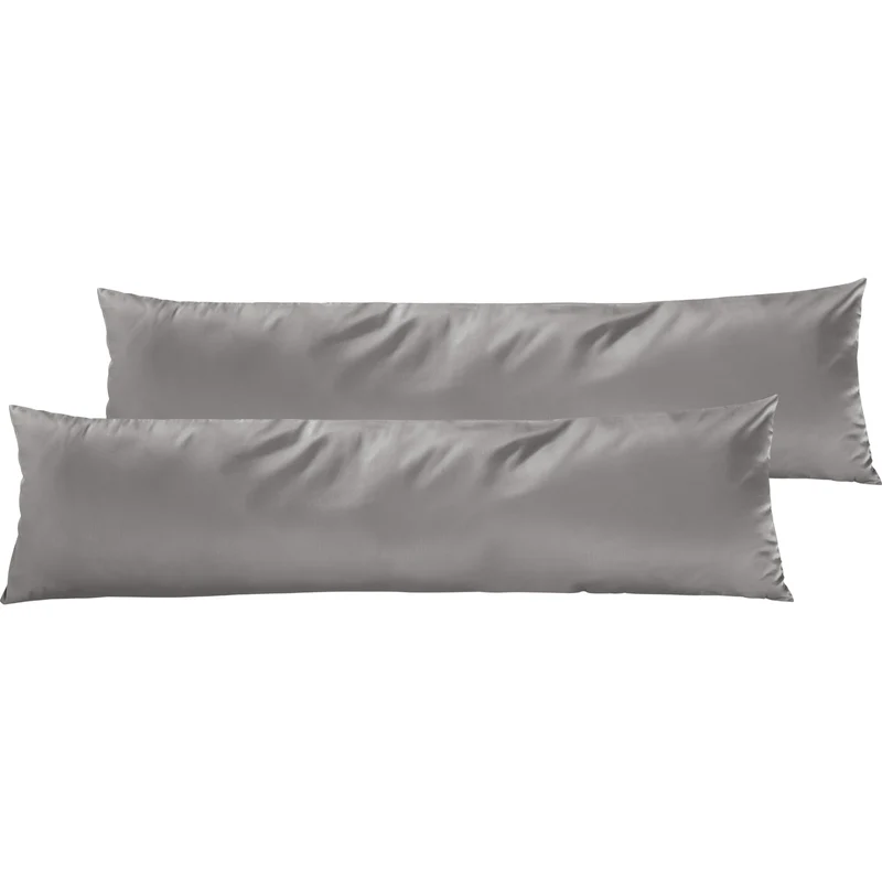 Satin Kopfkissen - Pure Label - Hellgrau - 2er Set 40x145cm
