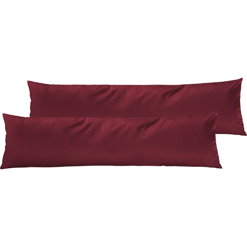 Satin Kopfkissen - Pure Label - Aurora Rot - 2er Set 40x145cm