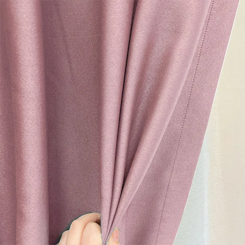 Dicke Stoff Vorhang 80% Verdunkelung Rosa – mit Kräuselband (1 Stück)