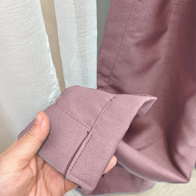 Dicke Stoff Vorhang 80% Verdunkelung Rosa – mit Kräuselband (1 Stück)