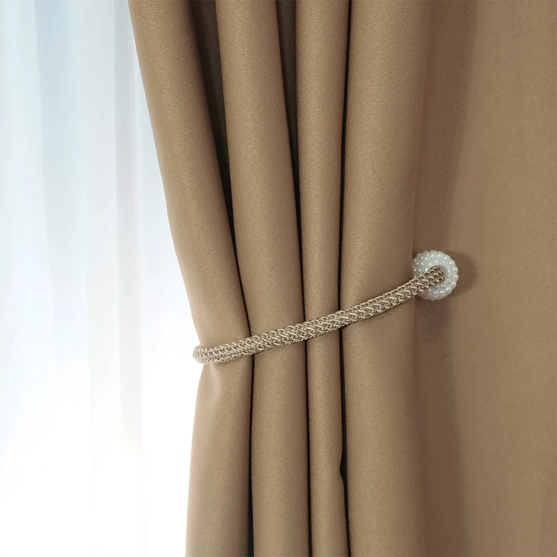 Dicke Stoff Vorhang 99% Verdunkelung Beige – mit Kräuselband (1 Stück)