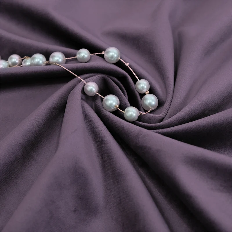 Samt Vorhang 70% halbdeckend Violet – mit Kräuselband (1 Stück)