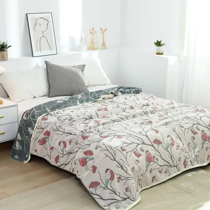 Weiche Sommerdecke aus japanischer Baumwollgaze für Sofa und Bett – leichte und atmungsaktive Bettwäsche
