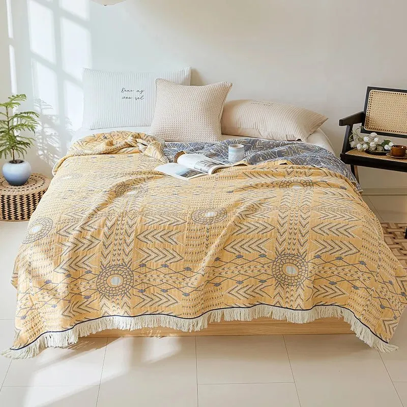 Weiche Sommerdecke aus japanischer Baumwollgaze für Sofa und Bett – leichte und atmungsaktive Bettwäsche