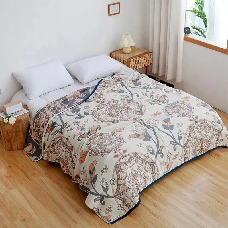 Weiche Sommerdecke aus japanischer Baumwollgaze für Sofa und Bett – leichte und atmungsaktive Bettwäsche
