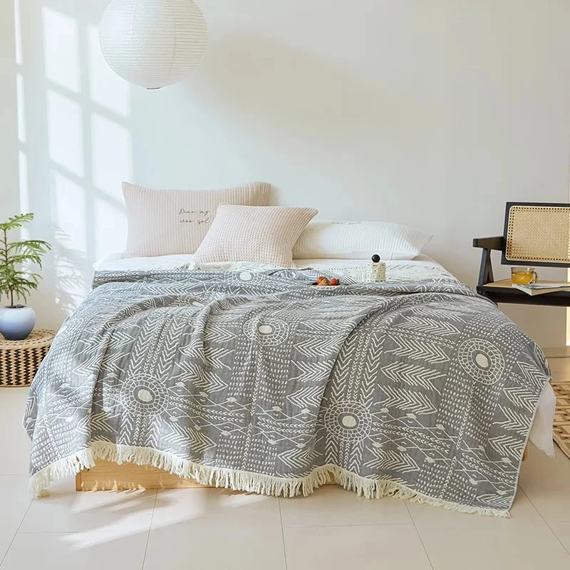 Weiche Sommerdecke aus japanischer Baumwollgaze für Sofa und Bett – leichte und atmungsaktive Bettwäsche