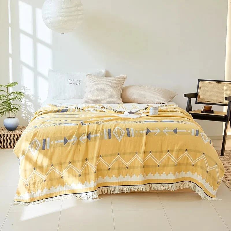 Weiche Sommerdecke aus japanischer Baumwollgaze für Sofa und Bett – leichte und atmungsaktive Bettwäsche