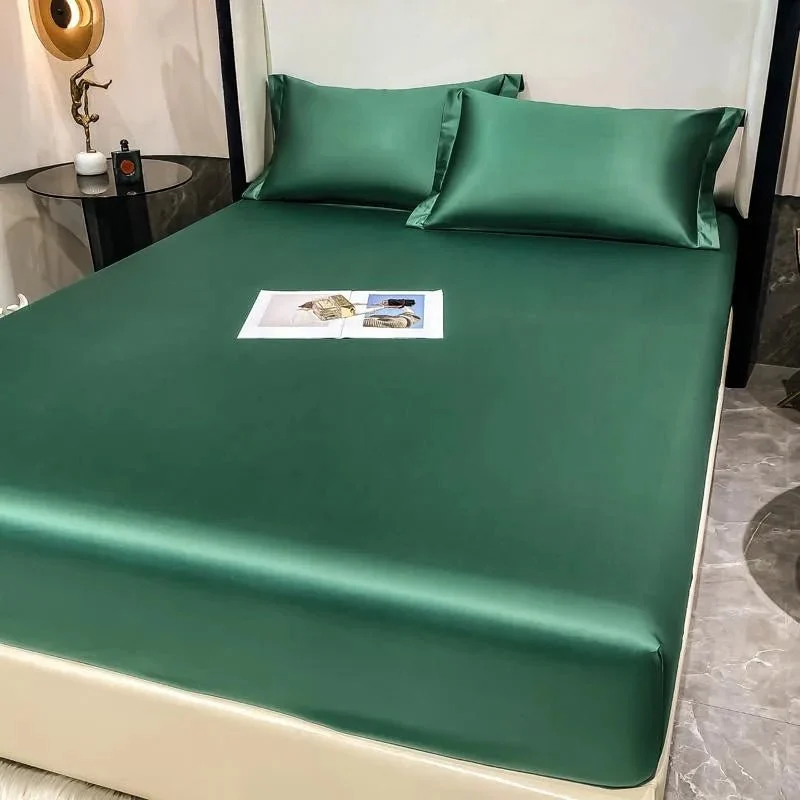 Spannbettlaken aus 1000TC ägyptischer Baumwolle mit passenden Kissenbezügen – Hochwertiges, einfarbiges, elastisches Bettlaken aus langstapeliger Baumwolle