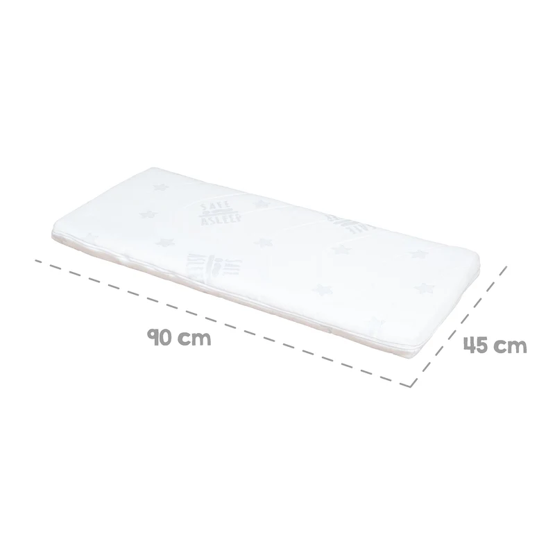 Stuben-/Beistellbett "safe asleep®" – 3 in 1 mit Barriere "Sternenzauber", inkl. Matratze u. Nestchen, Holz weiß