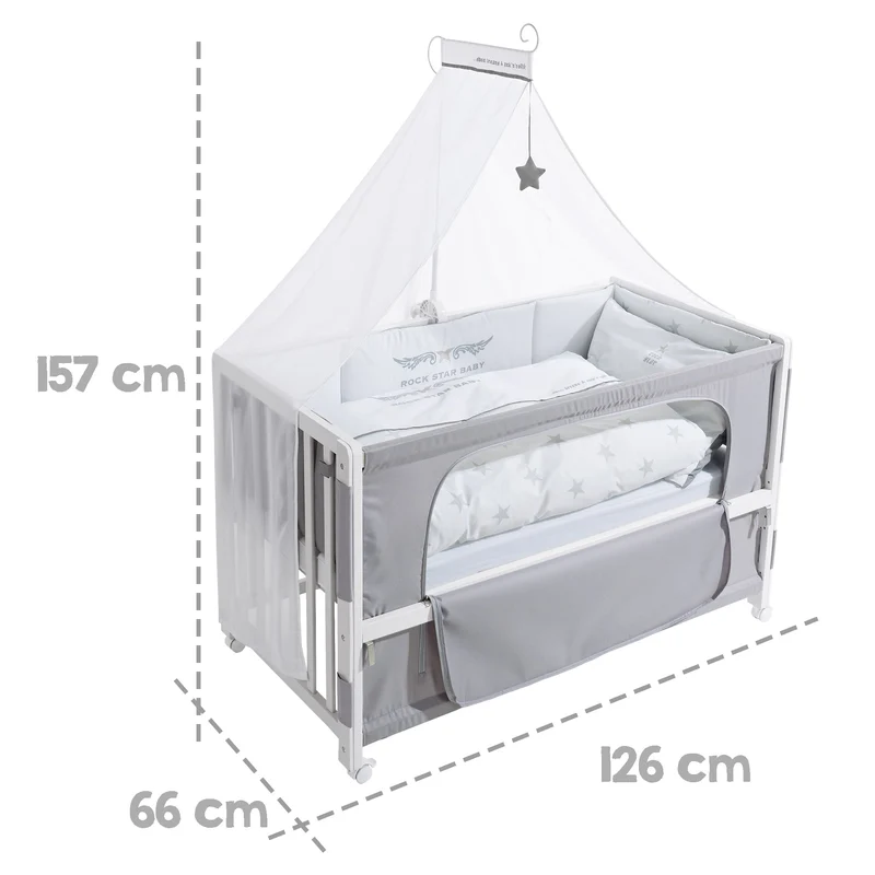 Room Bed "Rock Star Baby 2" – 60 x 120 cm, Beistellbett inkl. Ausstattung