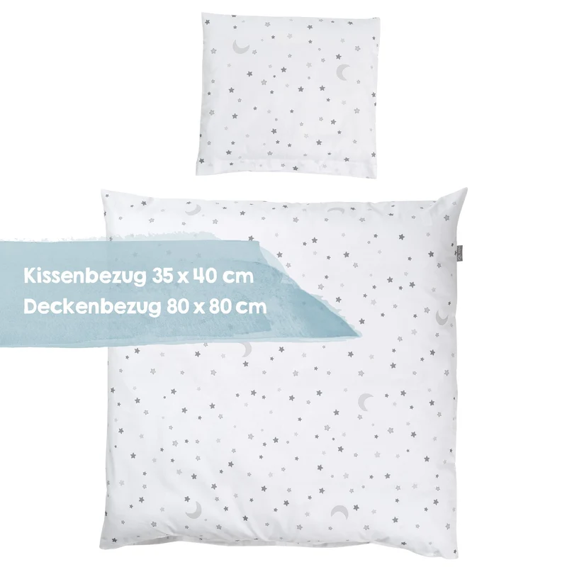 Wiegenbettwäsche "Sternenzauber" – 2-teilig, 80 x 80 cm, 100 % Baumwolle