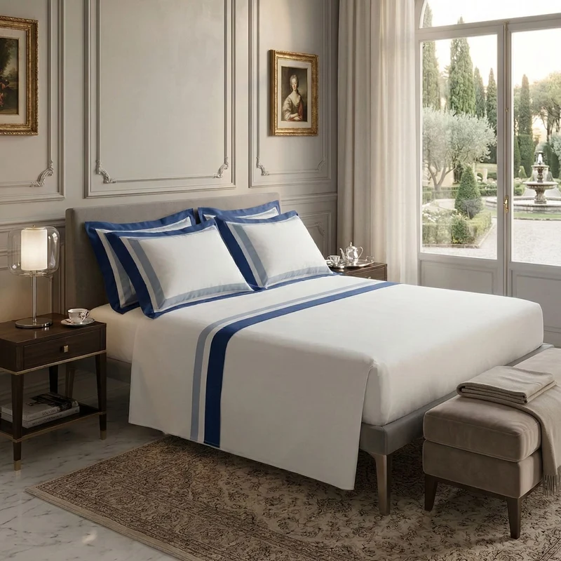 Completo Lenzuola two tone in Raso di cotone