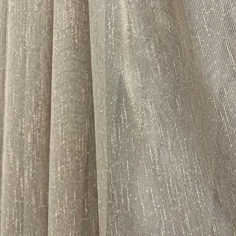 Gardine mit Streifen MILAN Beige – mit Kräuselband (1 Stück)