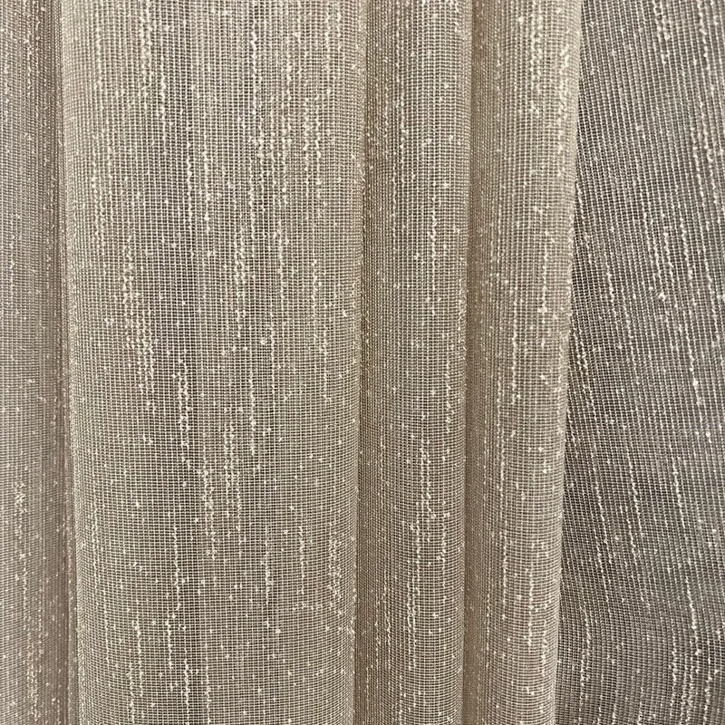 Gardine mit Streifen MILAN Beige – mit Kräuselband (1 Stück)