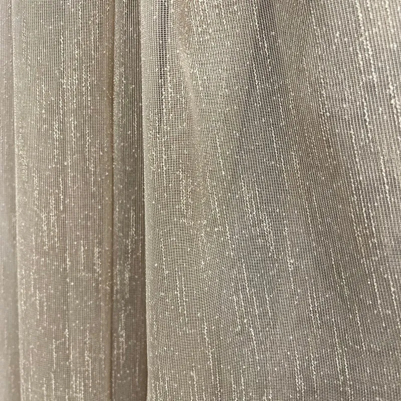 Gardine mit Streifen MILAN Beige – mit Kräuselband (1 Stück)