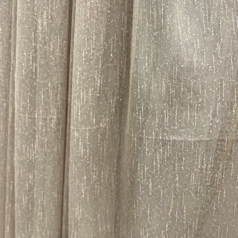 Gardine mit Streifen MILAN Beige – mit Kräuselband (1 Stück)