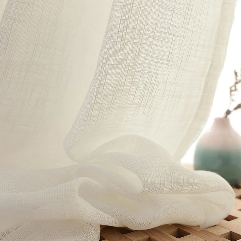 Leinen Gardine KETEN Creme – mit Kräuselband (1 Stück)