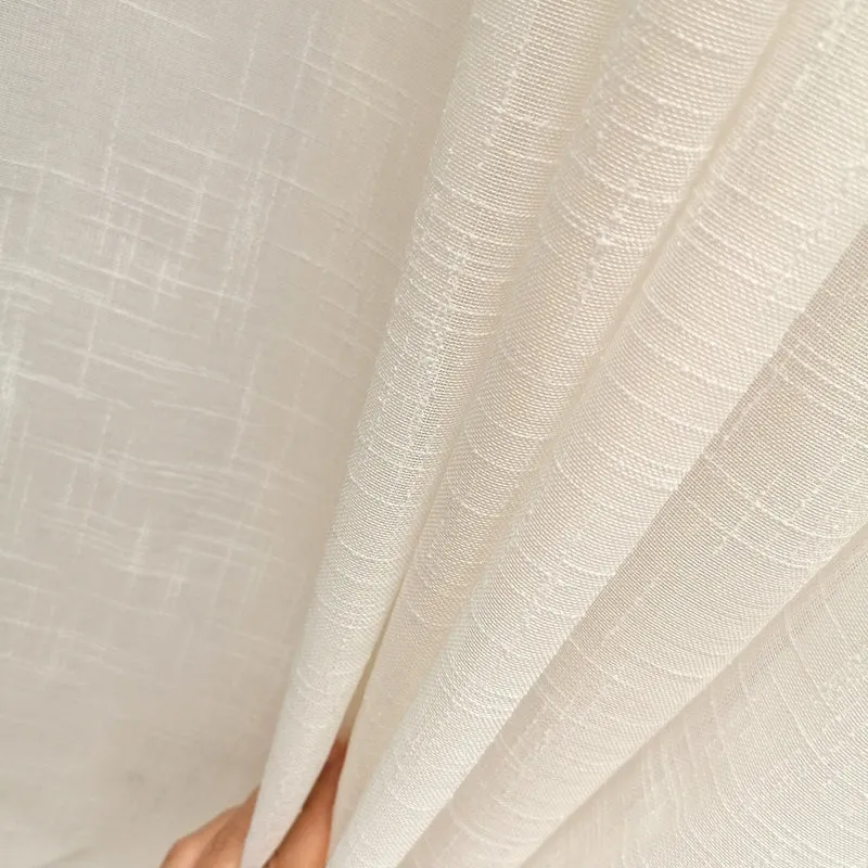 Leinen Gardine KETEN Creme – mit Kräuselband (1 Stück)