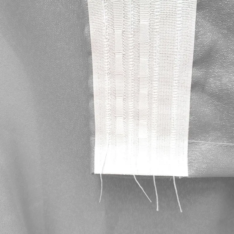Gardine mit edlem Glanzeffekt Semi Organza transparent Grau – mit Kräuselband (1 Stück)